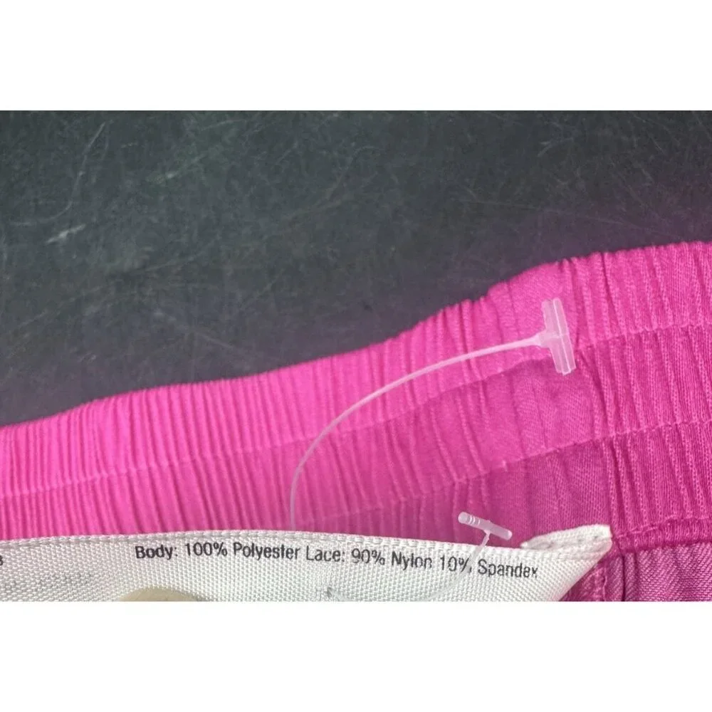 Soma Womens Deep Rose Pink‎ Lace Trim Satin Pajama Shorts M Loungewear Sexy